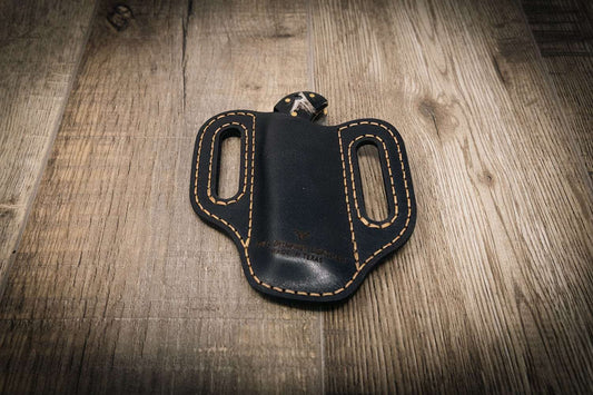 Custom Leather Knife Sheath - Black