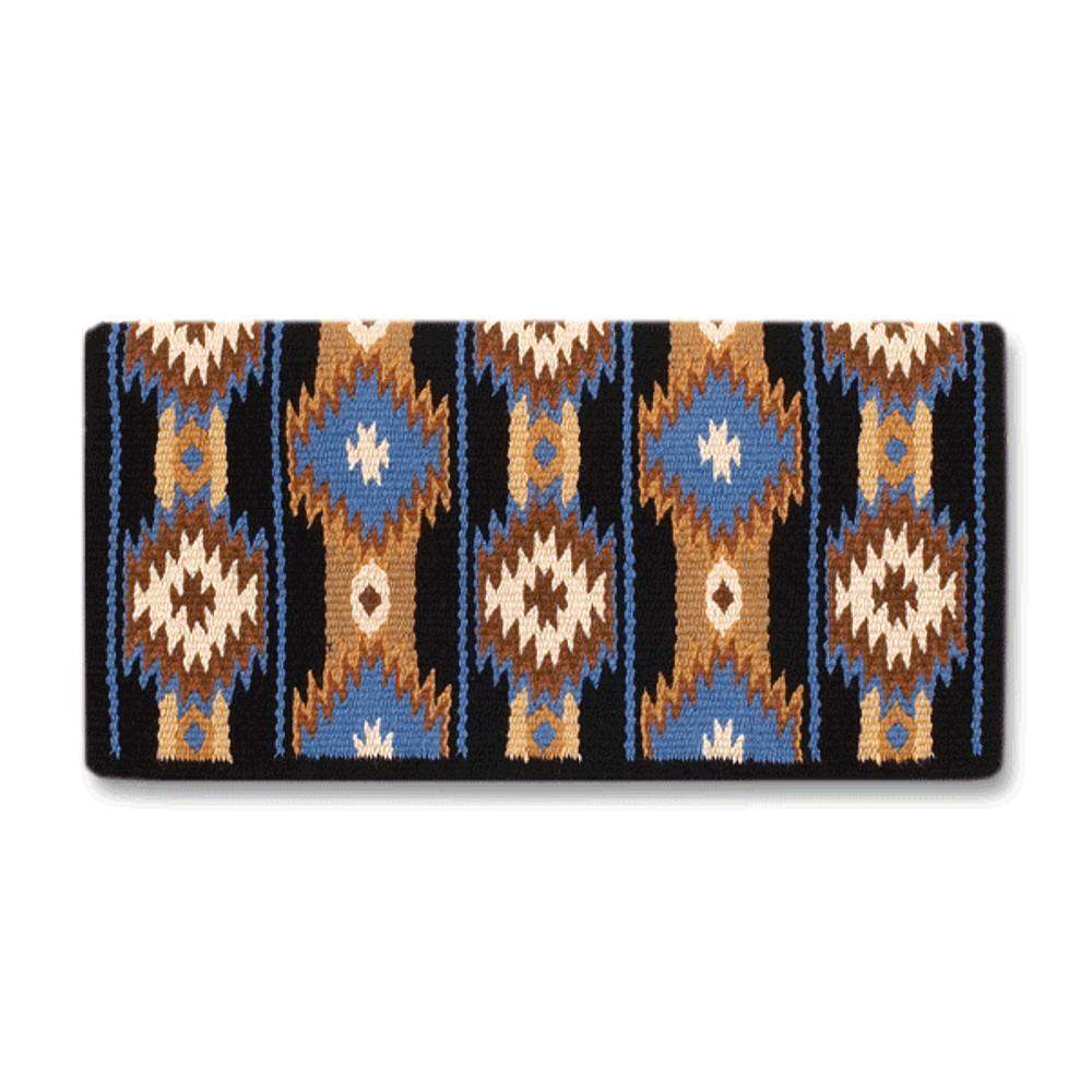 Mayatex 1463-9 38x34 "2x2" Wool Blanket NAVY TAN BLUE