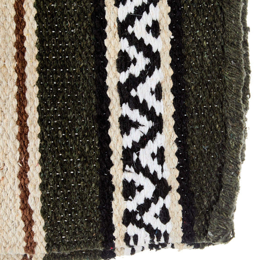 Olive Green Hogan Acrylic Blend 30x60 Saddle Blanket