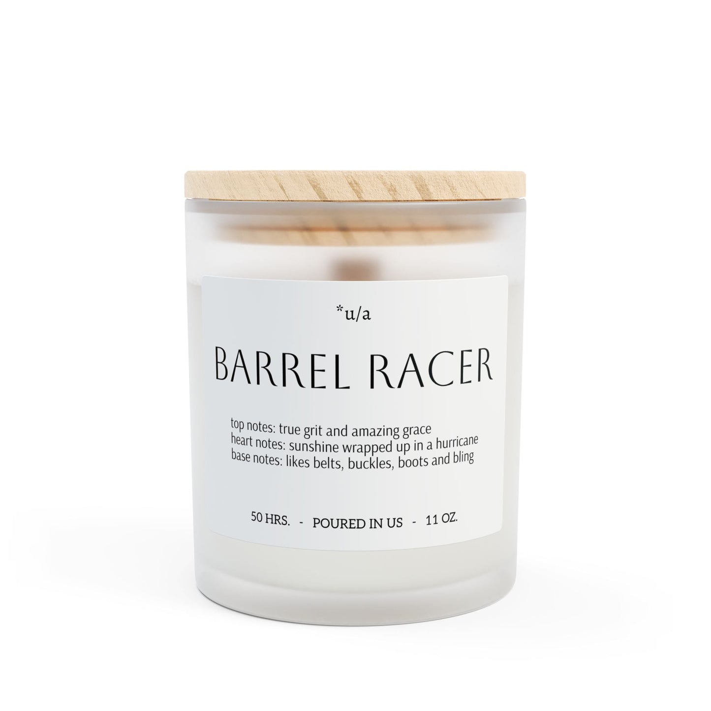 Frosted Glass Candle, 11oz - Barrel Racer