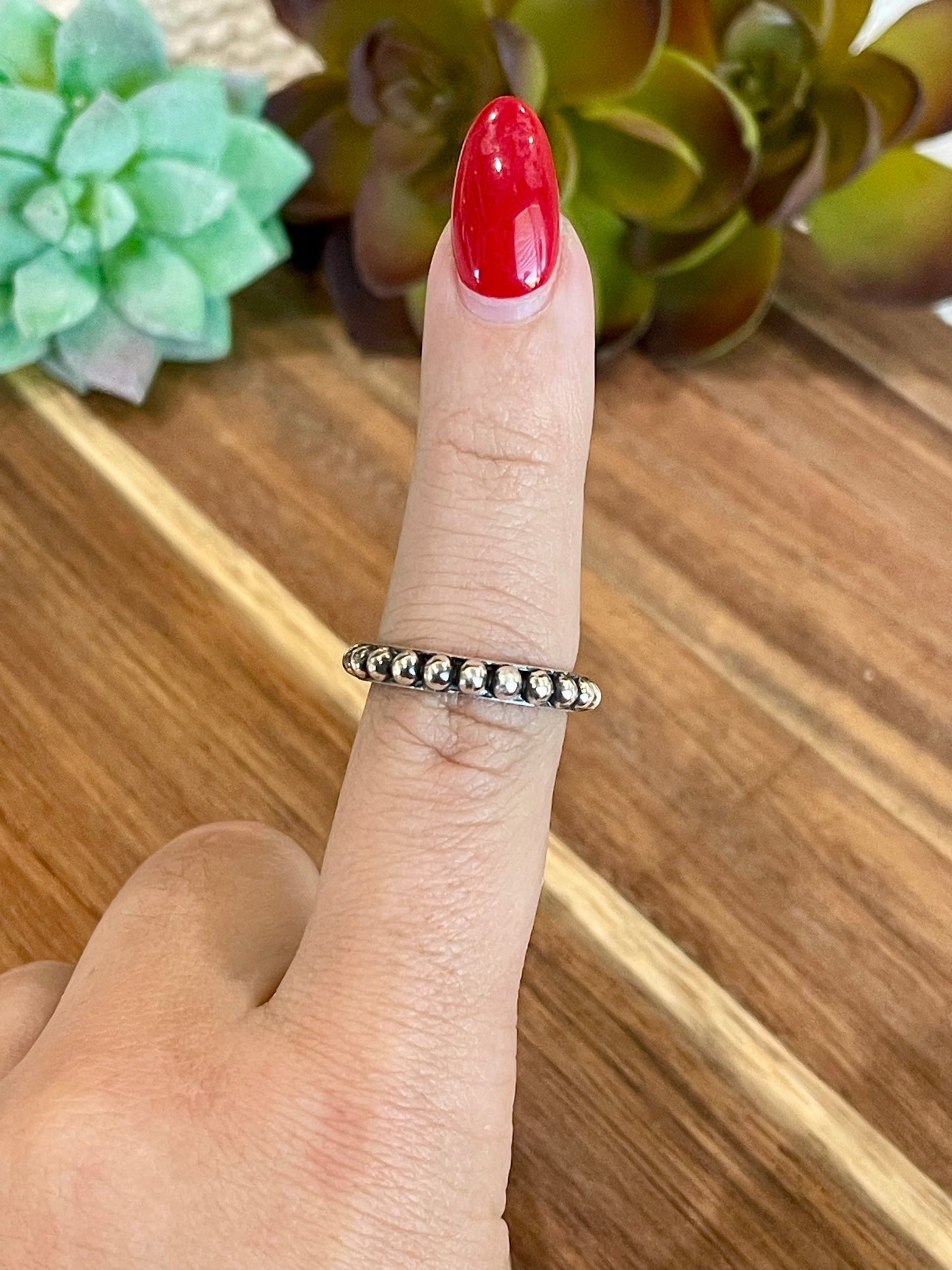 Beautiful Handmade 4mm  Sterling Silver Adjustable Ring