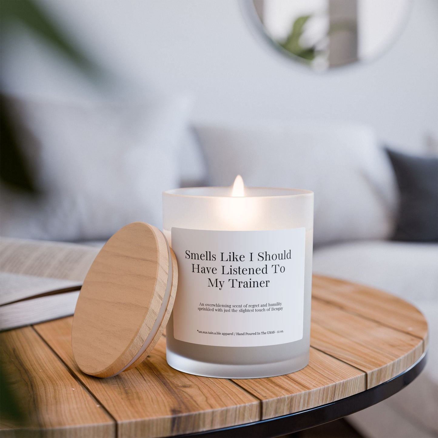 Frosted Glass Candle, 11oz - Listened To Trainer