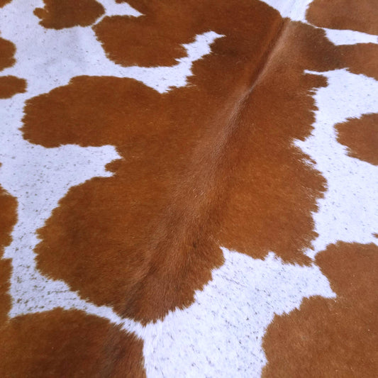Brown and White Brazilian Cowhide Rug: LARGE