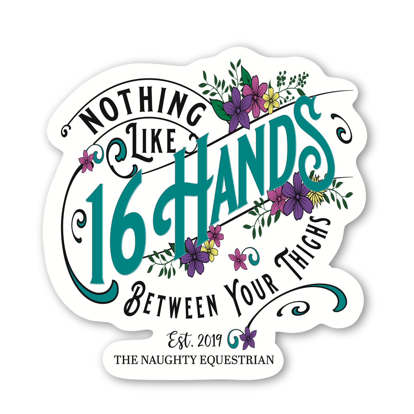 Happiness Is 16 Hands Sticker, Western Vinyl Decal