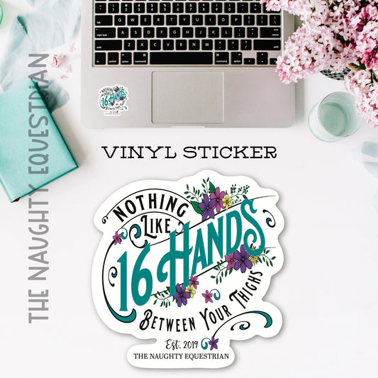 Happiness Is 16 Hands Sticker, Western Vinyl Decal