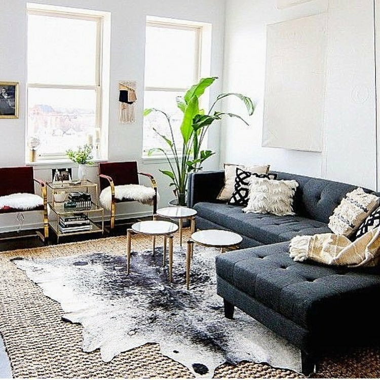 Salt and Pepper Black Brazilian Cowhide Rug: XXL