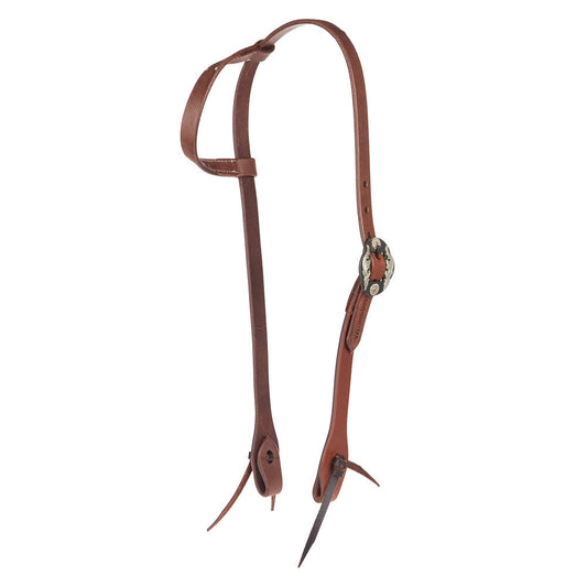 Heavy Oil Harness Leather Double Flower Buckle Single Ear Headstall