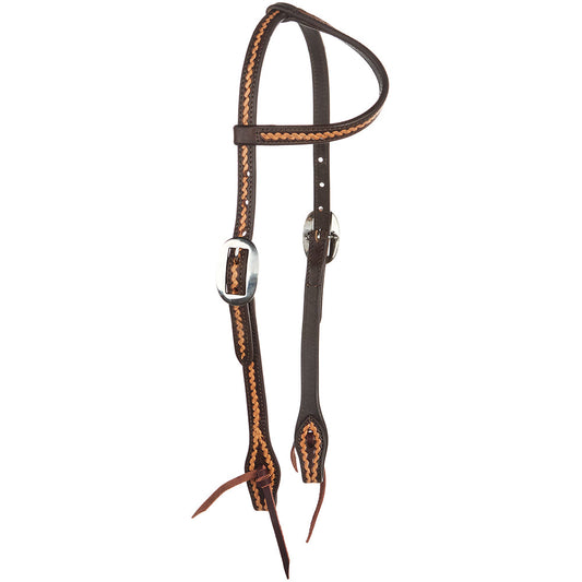 Medium Oil Rope Tooled 5 8 Single Ear Headstall