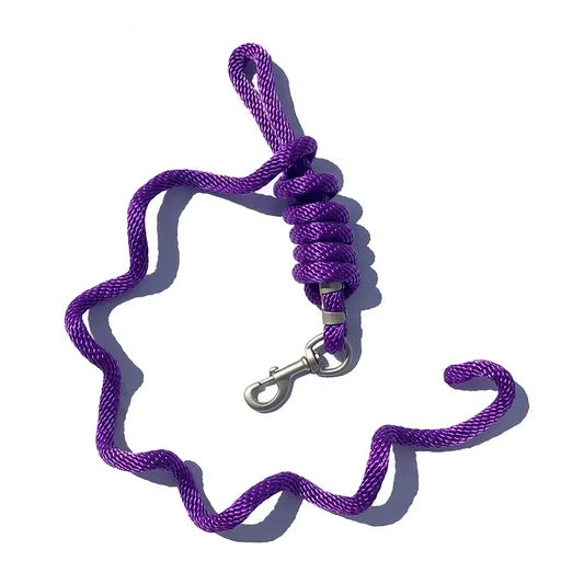 5/8" x 9' Poly Lead Rope, Nickel Plated Bolt Snap, Solid Colors
