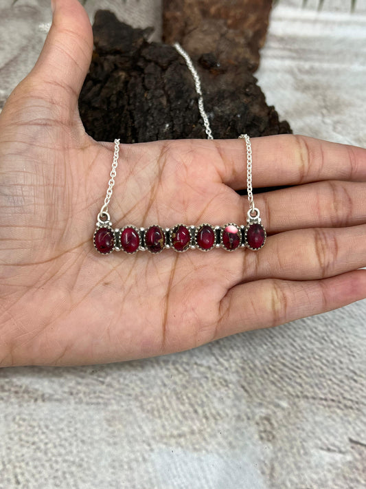 Handmade Sterling Silver Dahlia Rose Necklace with Signed Nizhoni (4)