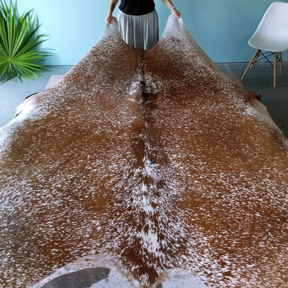 Salt and Pepper Brown Brazilian Cowhide Rug: XXL