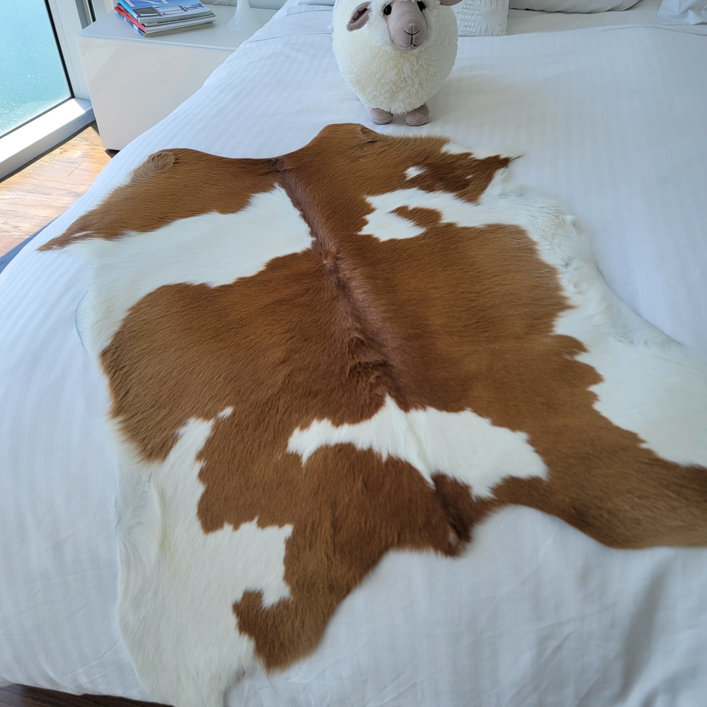 Brown and White Calf Hides