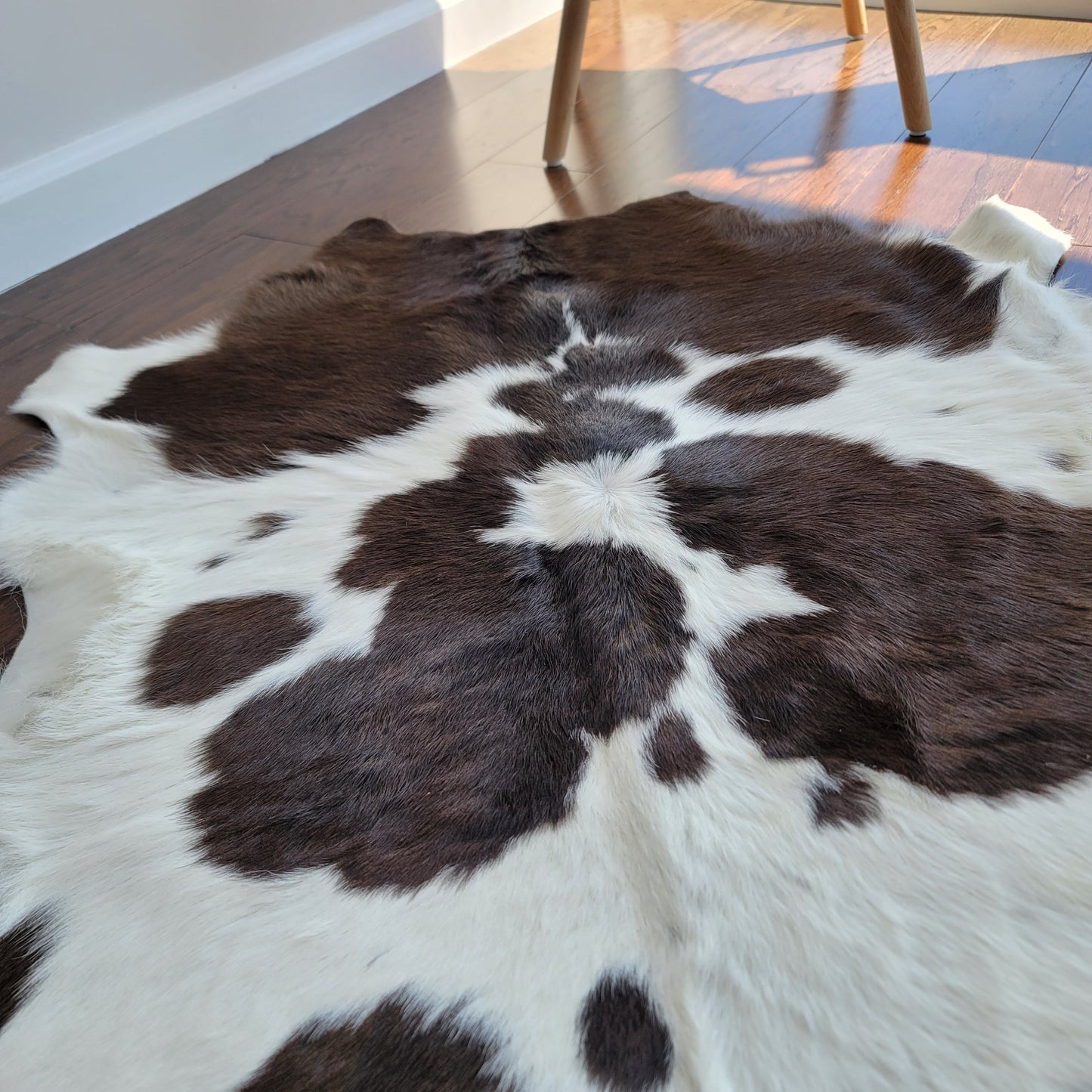 Chocolate and White Calf Hides