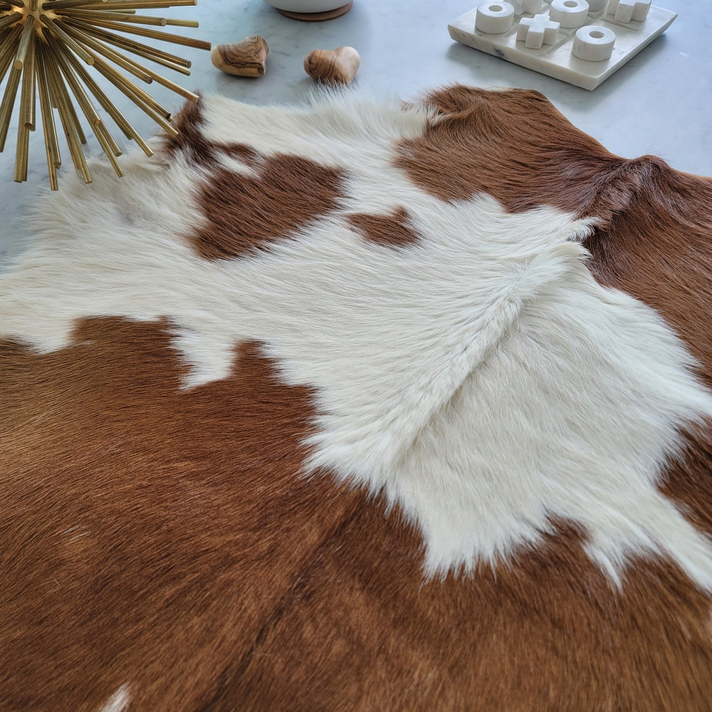 Brown and White Calf Hides