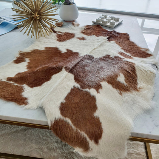 Brown and White Calf Hides