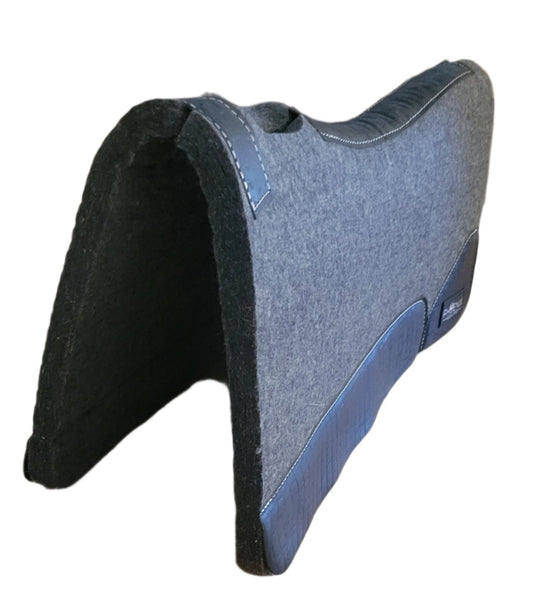 3/4" thick - 30"Lx30"W - Merino Wool - Grey with Black Faux Croc