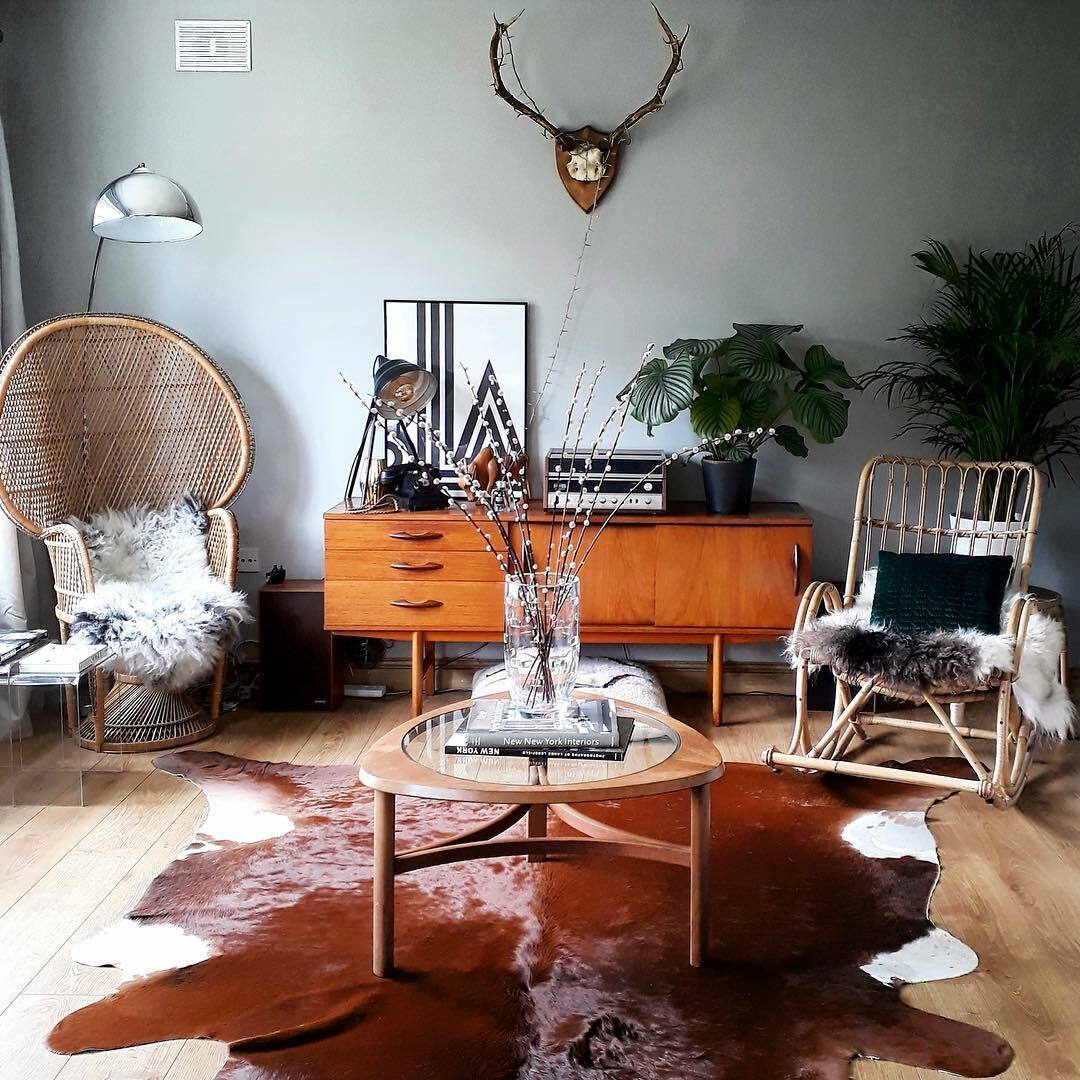 Solid Brown Cowhide Rug