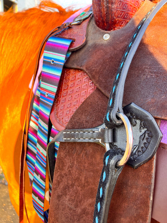 BuckStitch Betty Tack Set Turquoise/Black