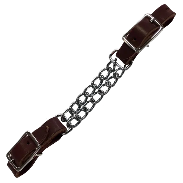 Leather Double Chain Curb Strap