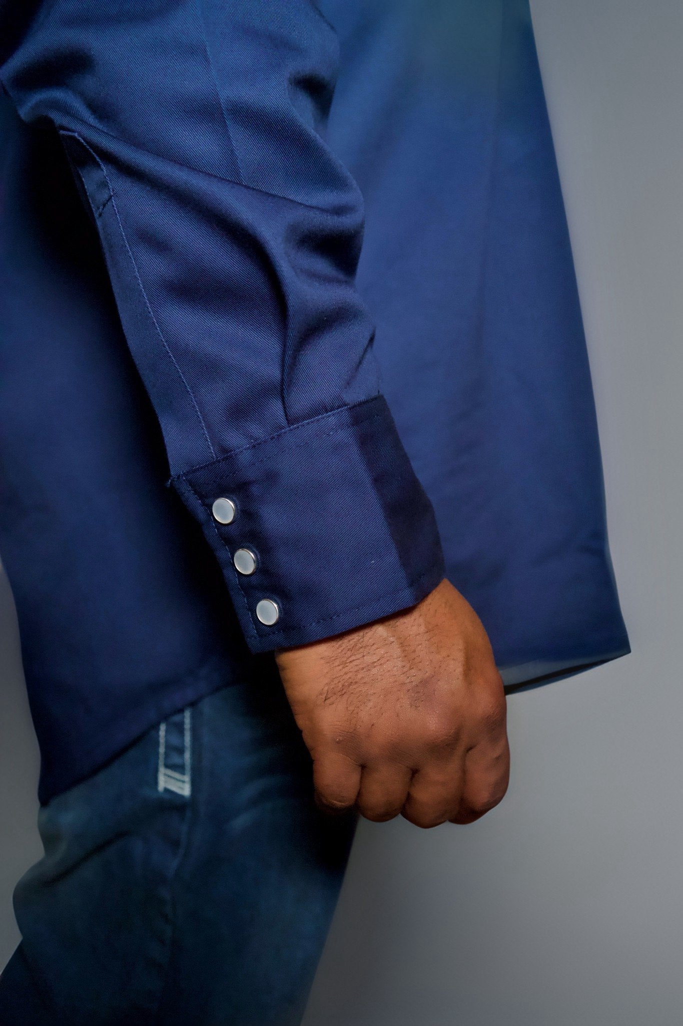 FR Western Style Pearl snap - Navy