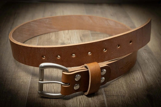 Men's Leather Belt - Oak Brown