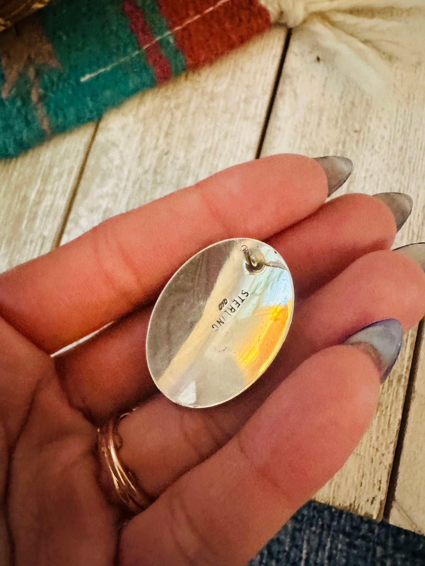 Handcrafted Lapis & Sterling Silver Post Earrings