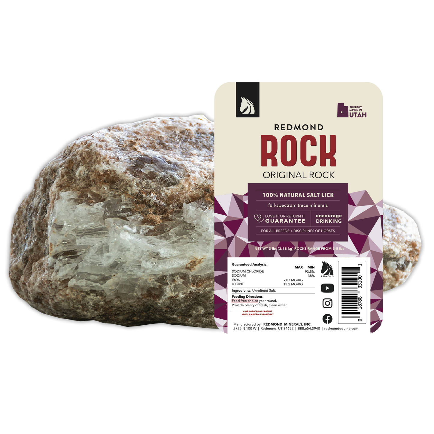 Redmond Rock® - Mined Horse Salt Lick