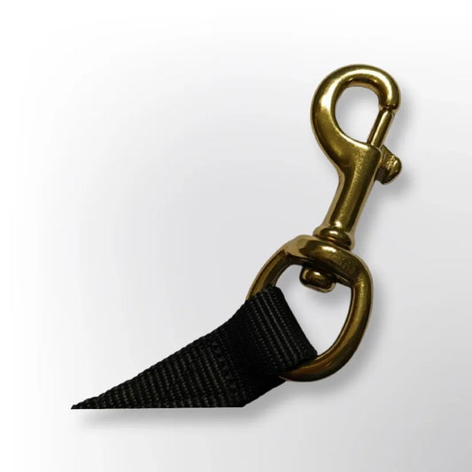 Lunge Line Cotton Webbing, Rubber Stopper, Brass Plated Bolt Snap, 27' ft.#45433