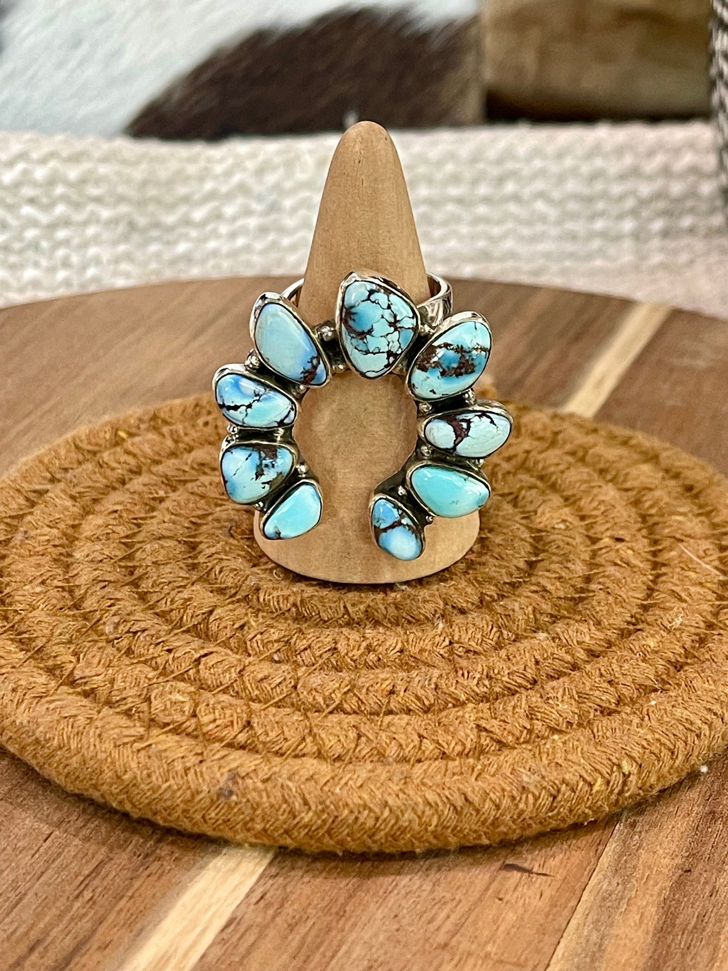 Handcrafted Sterling Silver & Golden Hills Adjustable Naja Ring