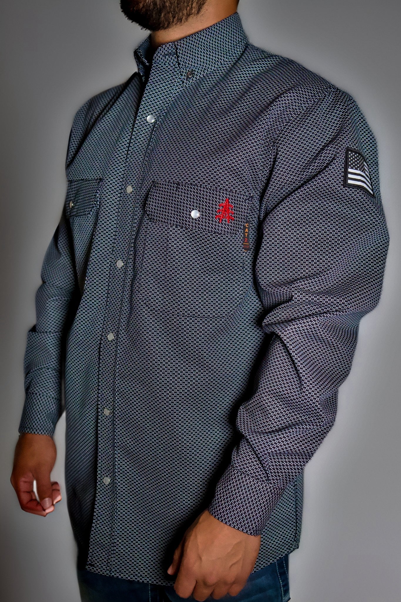 FR Pearl Snap Work Shirt - Shadow Black