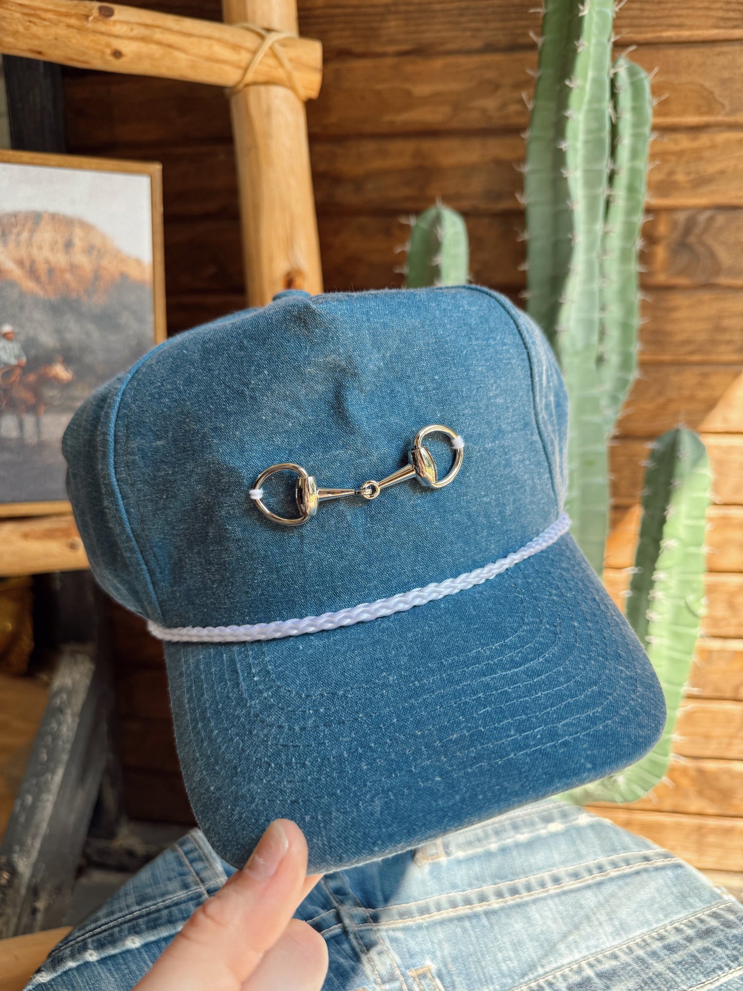 The Horse Bit Trucker Cap - Denim