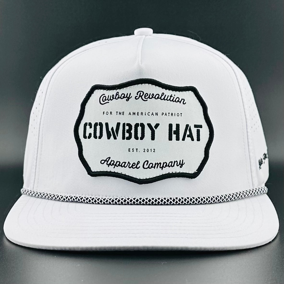 “Cowboy Hat” Performance Patch Rope Hat - White