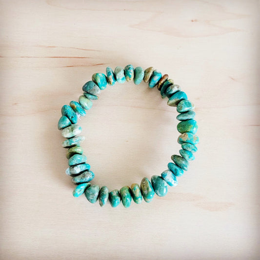 Chunky Genuine Natural Turquoise Beaded Bracelet 802b