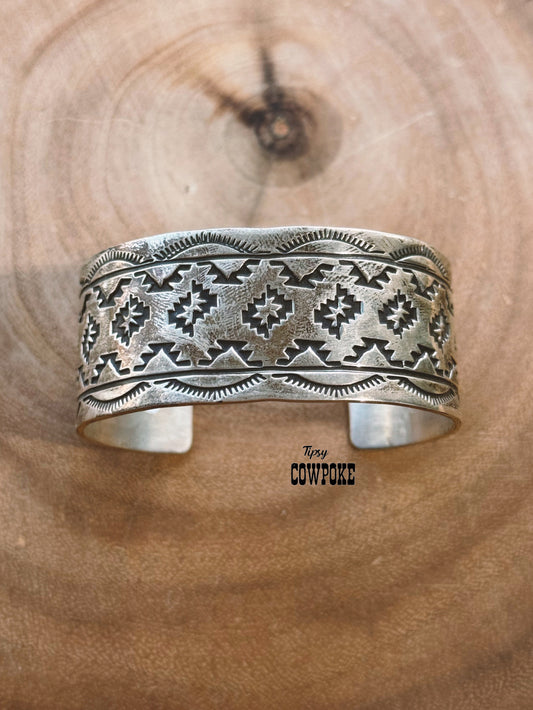 Silver Stamped Cuff Bracelet