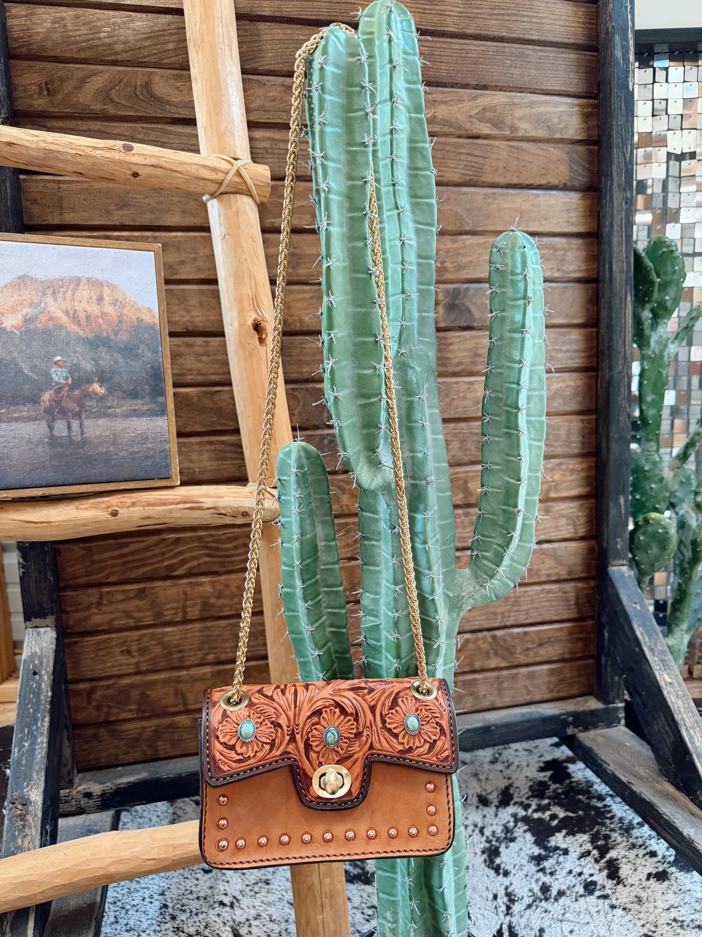 The Cowgirl Stadium Bag - Turquoise