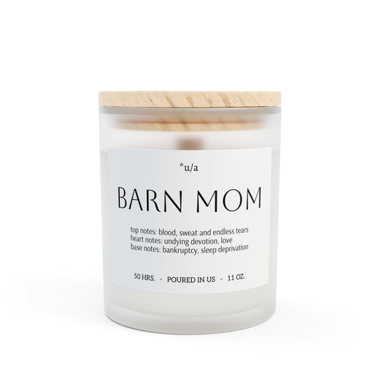 Frosted Glass Candle, 11oz - Barn Mom