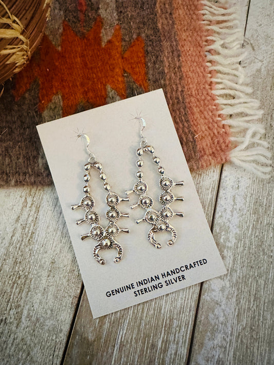 Handcrafted Sterling Silver Squash Blossom Earrings