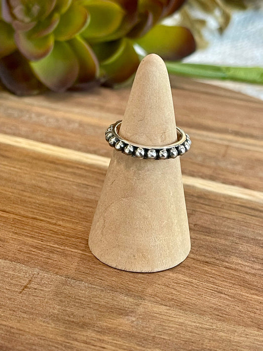 Beautiful Handmade 4mm  Sterling Silver Adjustable Ring