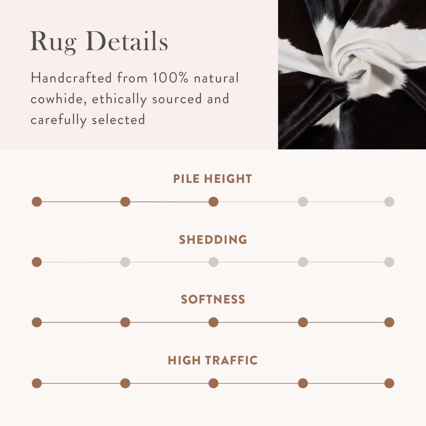 Brazilian Black and White Cowhide Rug Size 7'9" L x 6'11" W 7636