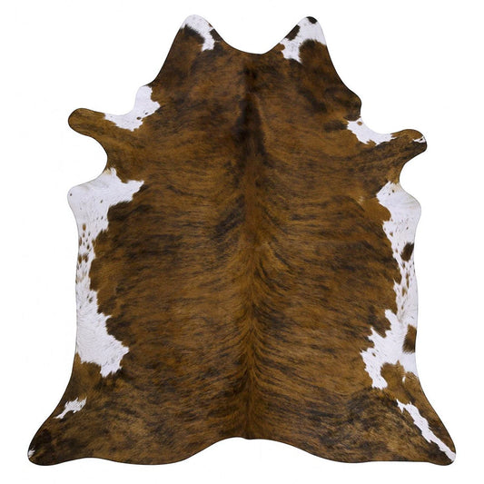 Brindle White Belly Brazilian Cowhide Rug: XXL