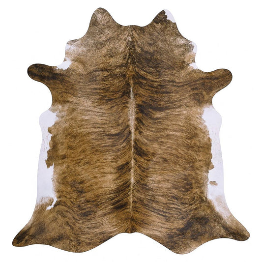 Brindle White Belly Brazilian Cowhide Rug: XXL