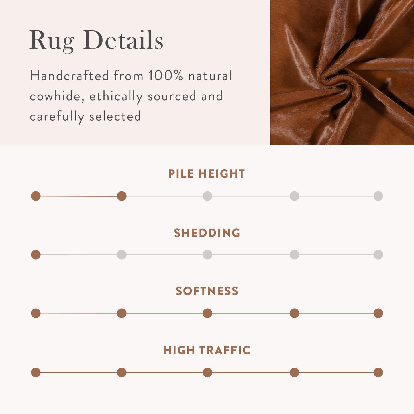 Solid Brown Cowhide Rug