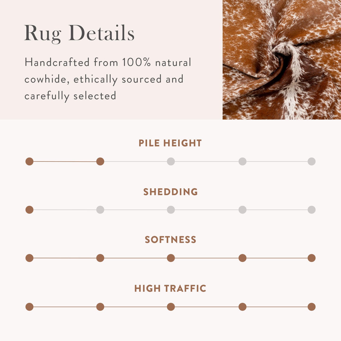 Salt and Pepper Brown Brazilian Cowhide Rug: XXL