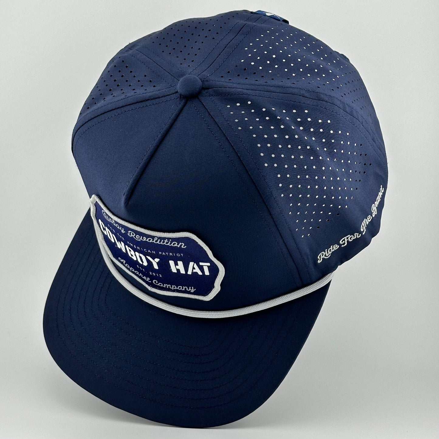 “Cowboy Hat” Performance Patch Rope Hat - Navy Blue