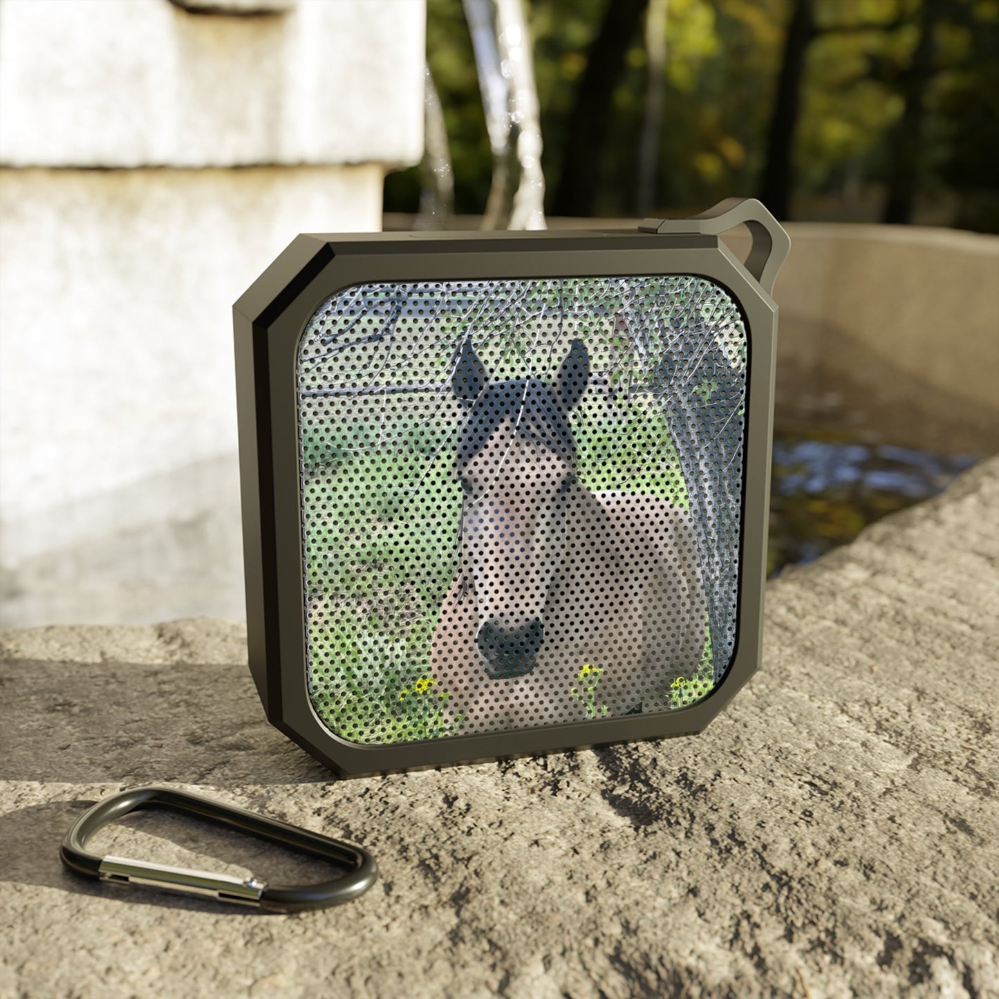 Custom Pet Photo Bluetooth Speaker, Waterproof Outdoor Speaker with Clip, Personalized Gift for Pet Lovers, Horse Girls, Dog Moms, Animal