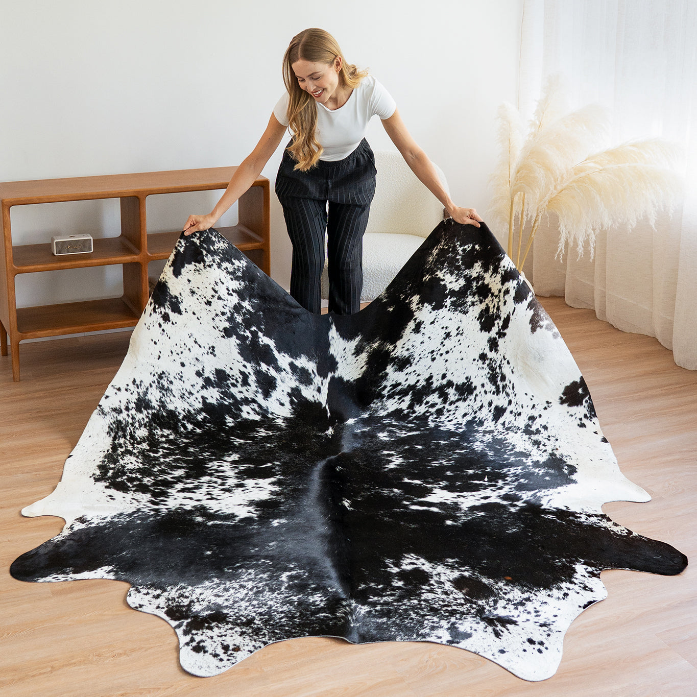 Black Salt and Pepper Cowhide Rug