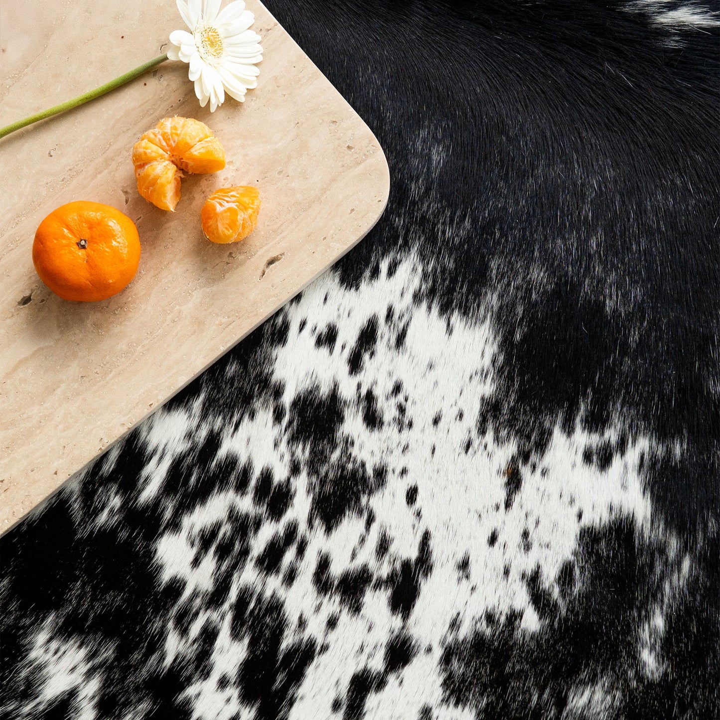 Black Salt and Pepper Cowhide Rug