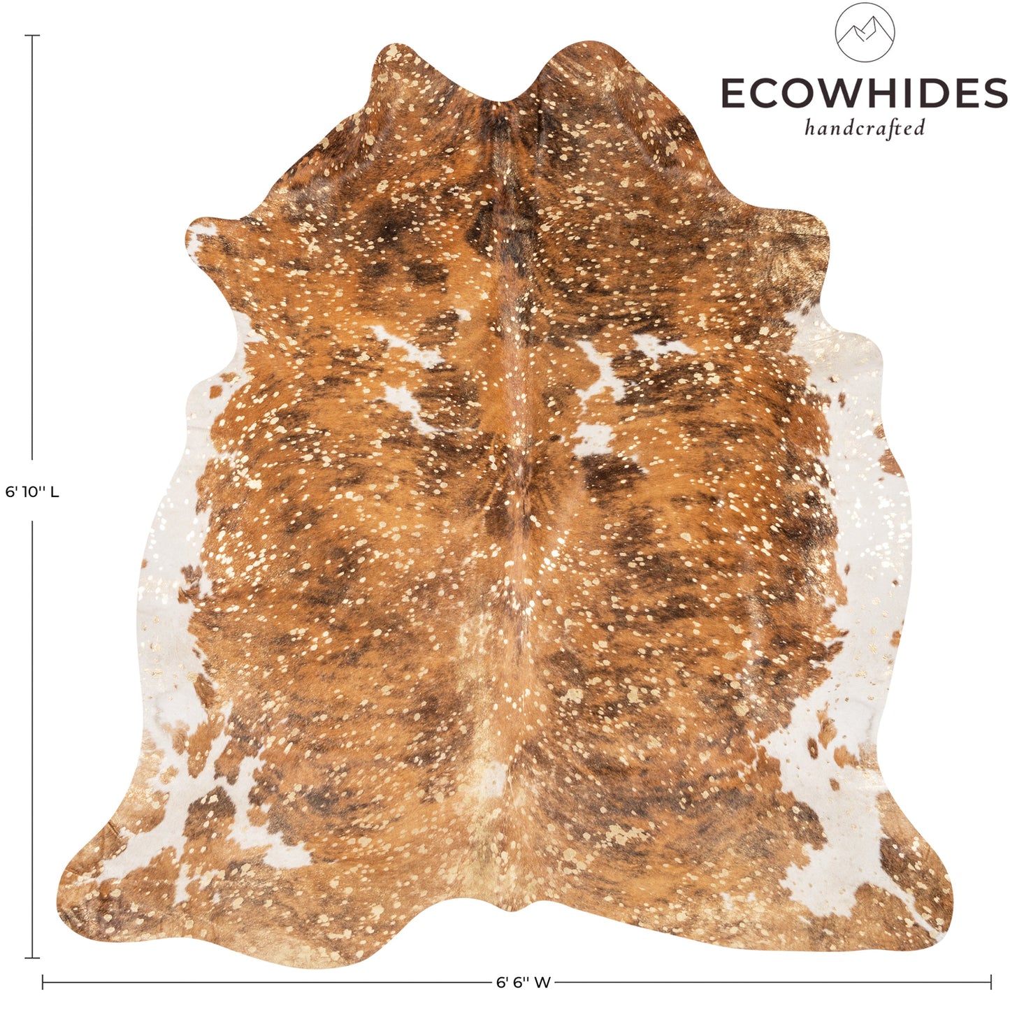 Brazilian Gold Metallic Cowhide Rug Size 6'10" L x 6'6" W 9040