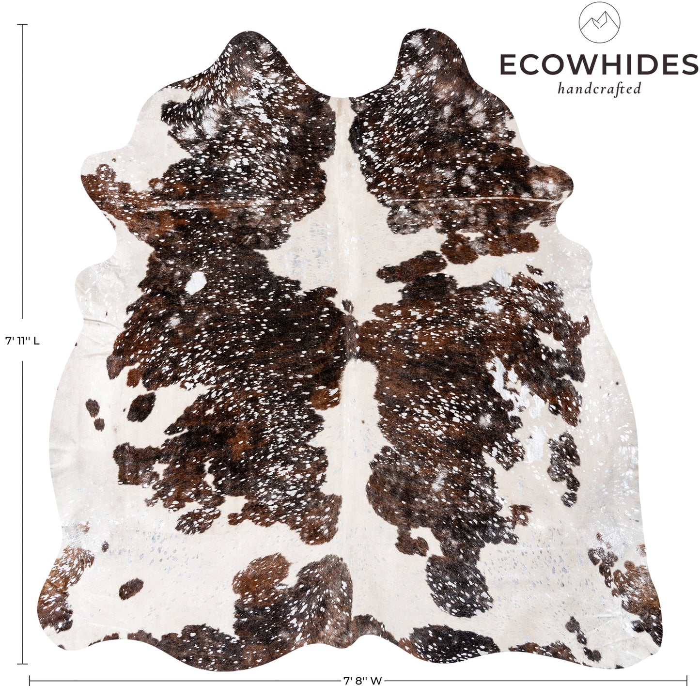 Brazilian Silver Metallic Cowhide Rug Size 7'11" L x 7'8" W 9276