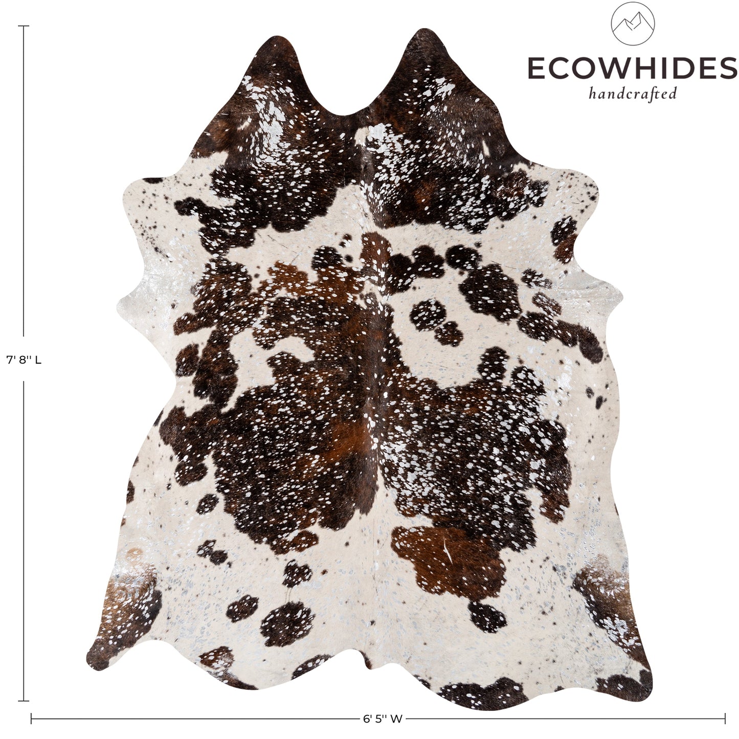 Brazilian Silver Metallic Cowhide Rug Size 7'8" L x 6'5" W 9284